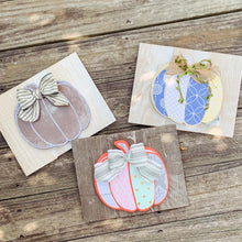 Load image into Gallery viewer, Rustic Glam Gold and Blue Pumpkin Sign