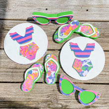 Load image into Gallery viewer, Green &amp; Pink Floral Pool Party Collection
