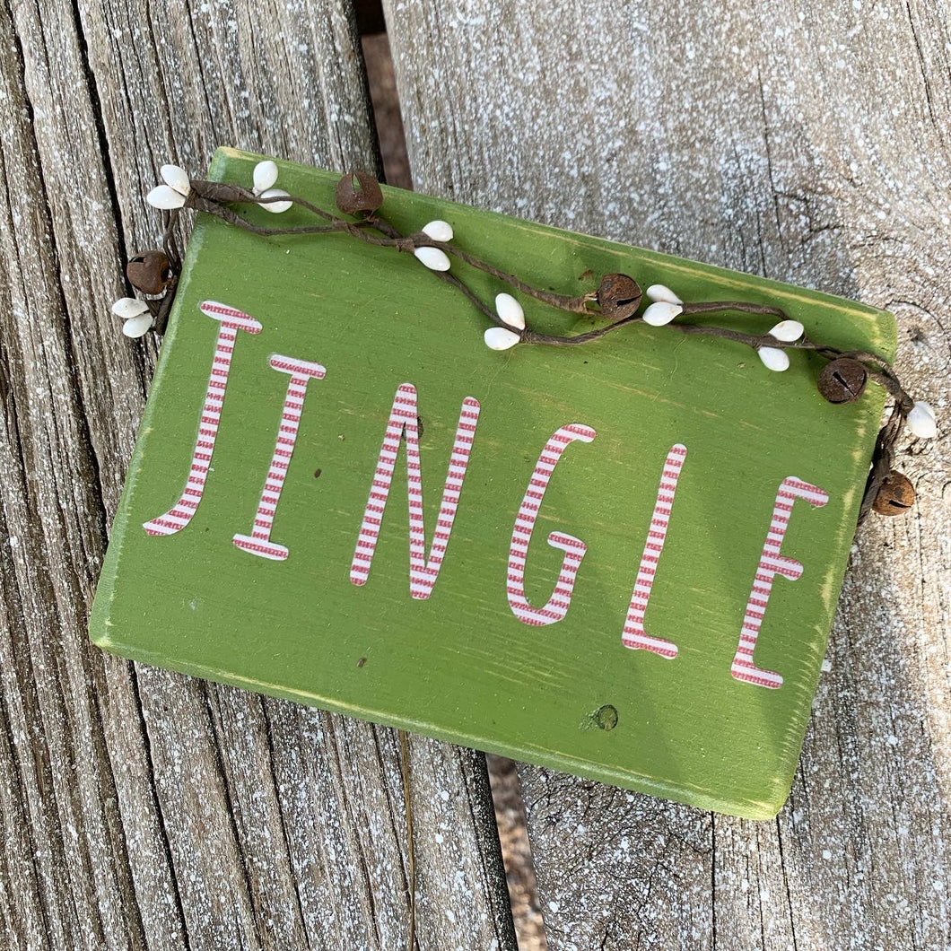 'Jingle' Wooden Sign