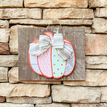 Load image into Gallery viewer, Coral and Mint Pumpkin Sign
