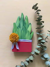 Load image into Gallery viewer, Hand-scrolled, hand-painted Wooden Cactus--perfect for tiered tray, mantle or as shelf-sitter--Boho Style
